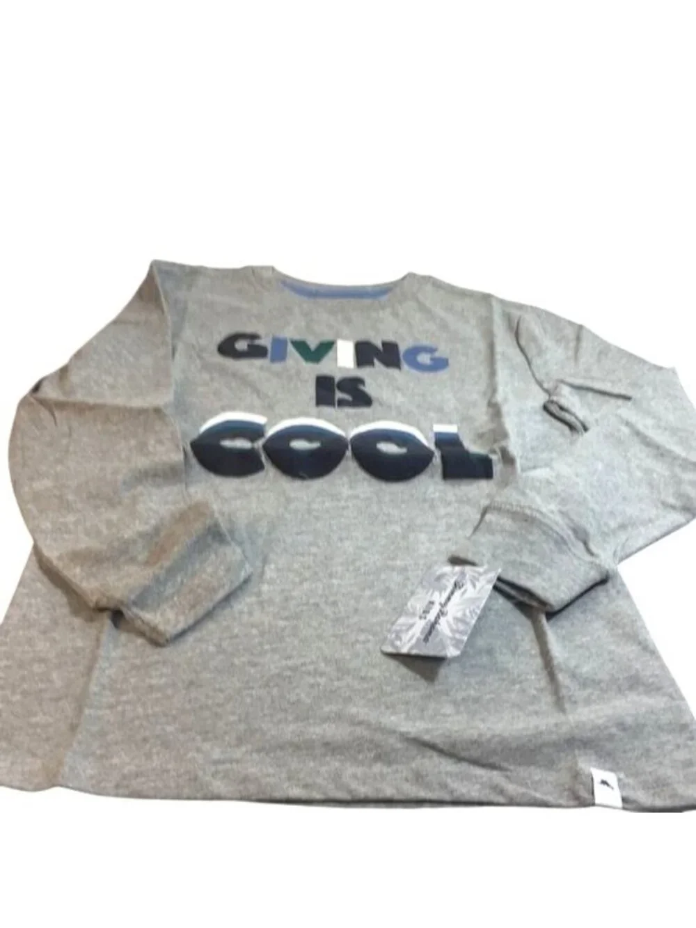 Tommy Bahama Kids Tee Graphic Long Sleeve Gray/Blue NWT